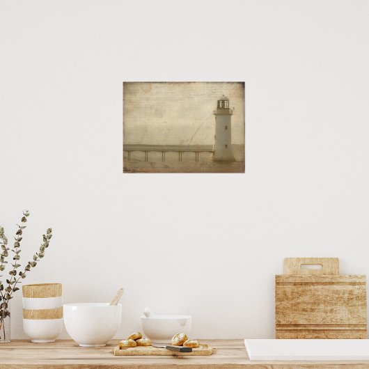 Poster Phare Avec Texture (Cuisine)