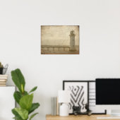 Poster Phare Avec Texture (Bureau à domicile)