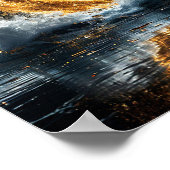 Poster Phare avec une lune d'or (Coin)