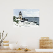 Poster Phare Castle Hill Rhode Island Neige hivernale (Cuisine)