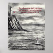 Poster Phare Charbon avec Écriture Christian Poste (Devant)