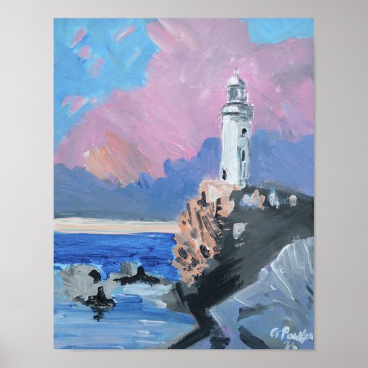 Poster Phare côtier atmosphérique (Devant)