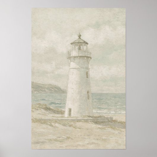 Poster Phare côtier Soft Sage (Devant)