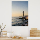 Poster Phare côtier sur un rivage rocheux (Cuisine)