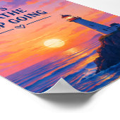 Poster Phare Coucher de soleil Continuez Respirez Concent (Coin)