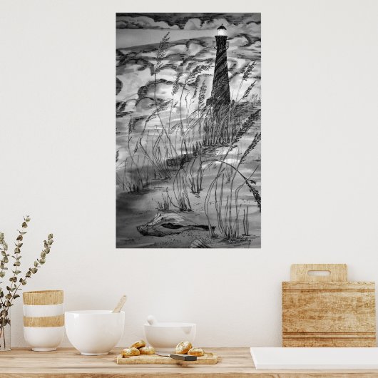 Poster Phare Dans La Tempête (Cuisine)