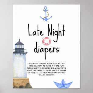 Poster Phare d'aquarelle - Late Night couches