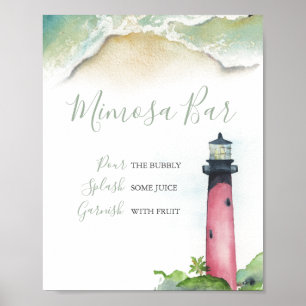 Poster Phare d'aquarelle Mimosa Bar