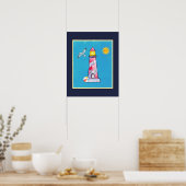 Poster Phare d'aquarelle rouge (Cuisine)