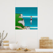 Poster Phare de Beachy Head et Cliff Top (Cuisine)