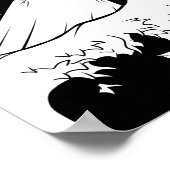 Poster Phare de Bell Rock noir et blanc (Coin)