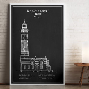Poster Phare de Big Sable Point - Michigan – PD