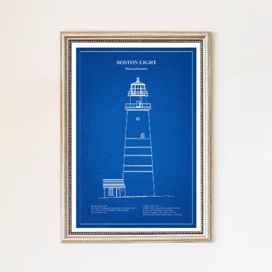 Poster Phare de Boston Light - Massachusetts – AD