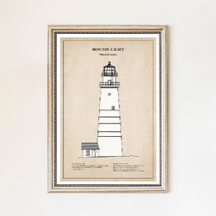 Poster Phare de Boston Light - Massachusetts - SBD