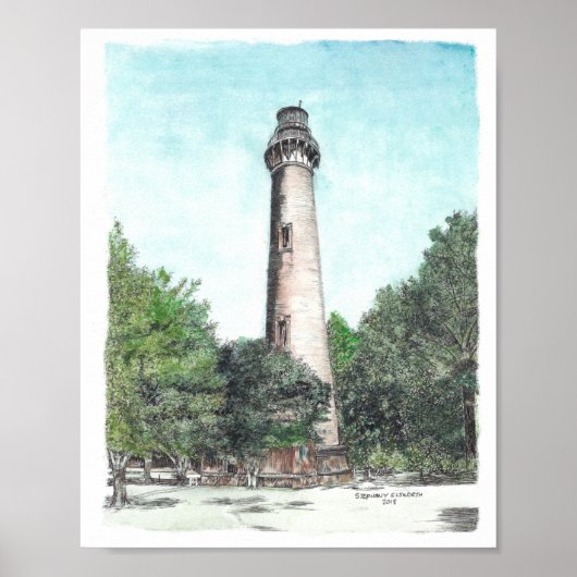Poster Phare de Currituck Beach (Devant)