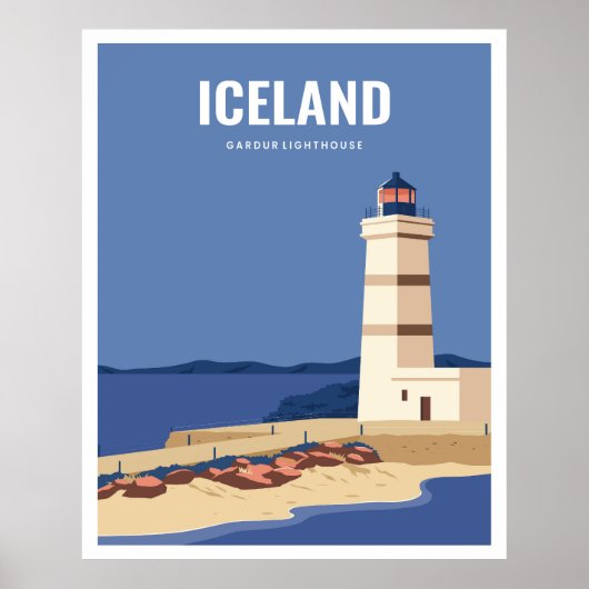 Poster Phare de gardur en Islande (Devant)