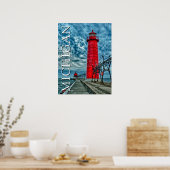 Poster Phare de Grand Haven | Michigan (Cuisine)