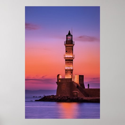 Poster Phare de Grèce la nuit (Devant)