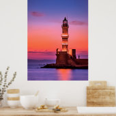 Poster Phare de Grèce la Nuit (Cuisine)