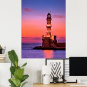 Poster Phare de Grèce la Nuit (Bureau à domicile)