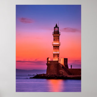 Poster Phare de Grèce la Nuit