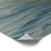 Poster Phare de la baie d'aquarelle avec les vagues océan (Coin)