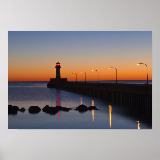 Poster Phare de la jetée nord à Duluth, Minnesota, (Devant)