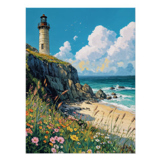 Poster Phare de la mer