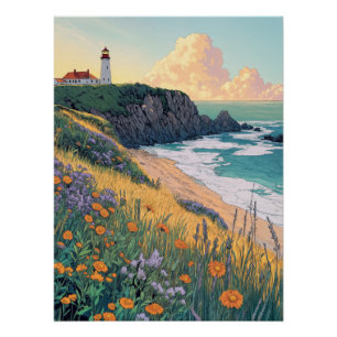 Poster Phare de la mer