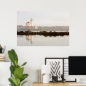 Poster Phare de la rivière Coquille dans le brouillard du (Bureau à domicile)