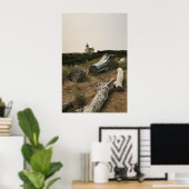 Poster Phare de la rivière Coquille, OU (Bureau à domicile)