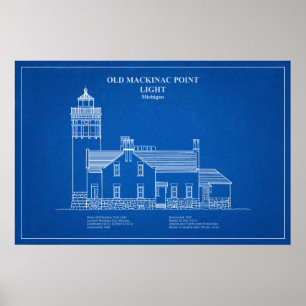Poster Phare de Old Mackinac Point - Michigan – AD