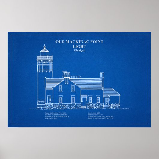 Poster Phare de Old Mackinac Point - Michigan – AD (Devant)