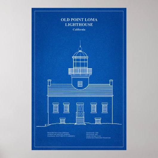 Poster Phare de Old Point Loma - Californie - AD (Devant)