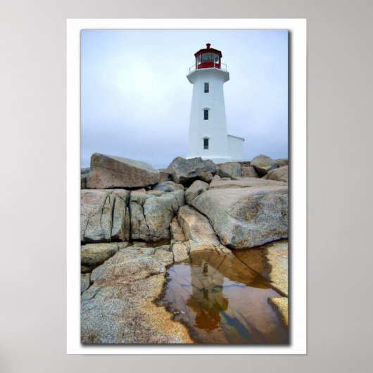Poster Phare de Peggys Point et réflexion (Devant)