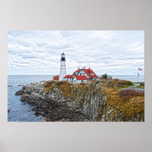 Poster Phare de Portland Head, Maine (Devant)