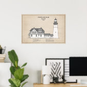 Poster Phare de Portland Head - Maine - SBD (Bureau à domicile)