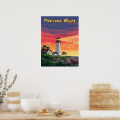 Poster Phare de Portland Maine au coucher du soleil (Cuisine)