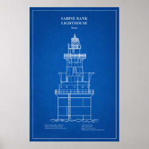 Poster Phare de Sabine Bank - Texas – AD