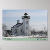 Poster Phare de Sand Point - Escanaba, MI (Devant)