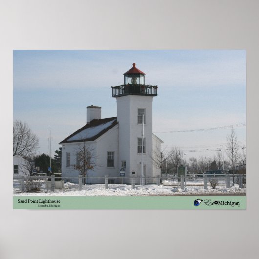 Poster Phare de Sand Point - Escanaba, MI (Devant)