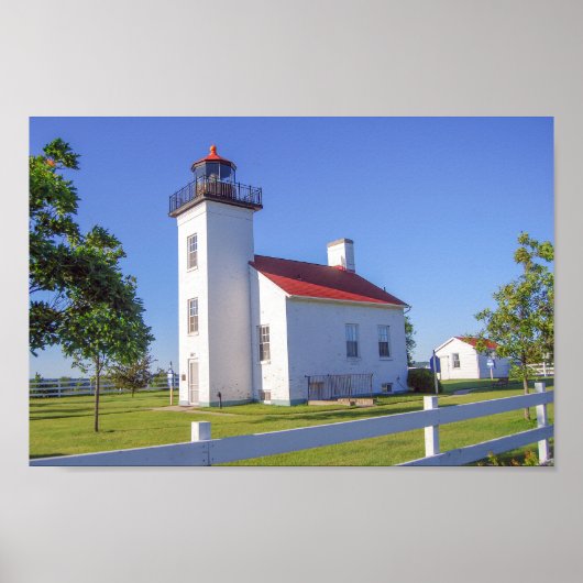 Poster Phare de Sand Point, Escanaba, Michigan  (Devant)