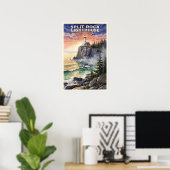 Poster Phare de Split Rock Minnesota Voyage Rétro (Bureau à domicile)