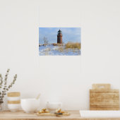 Poster Phare de Sturdy sur une côte rocheuse en hiver (Cuisine)
