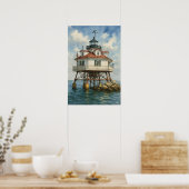 Poster Phare de Thomas Point Shoal Aquarelle (Cuisine)
