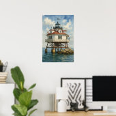 Poster Phare de Thomas Point Shoal Aquarelle (Bureau à domicile)