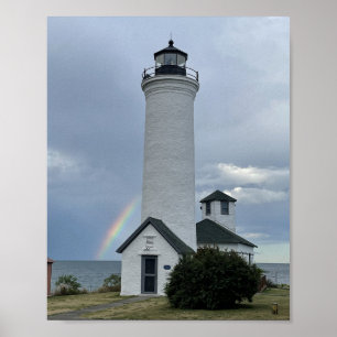 Poster Phare de Tibbetts Point Rainbow Cape Vincent NY