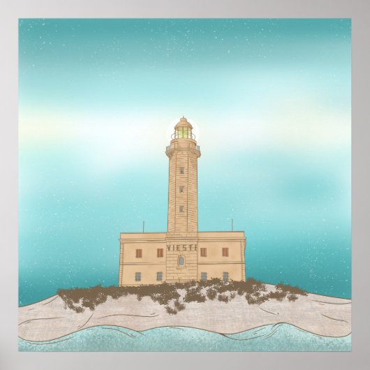 Poster Phare de Vieste Italie (Devant)