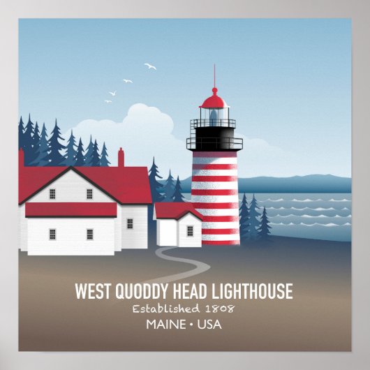Poster Phare de West Quoddy Head (Devant)