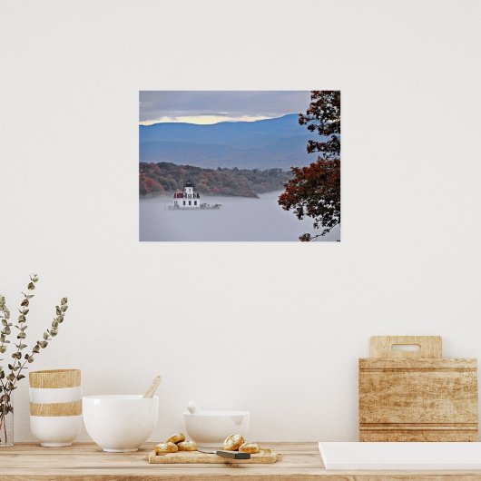 Poster Phare d'Esopus Meadows dans le brouillard (Cuisine)